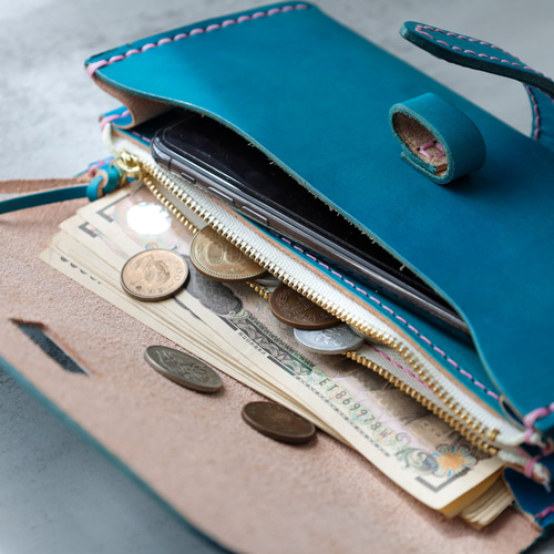 【マスミ】ハンドメイド長財布 ☆新作キャンペーン中！☆長財布 レディース 革 大容量 牛革手縫い収納