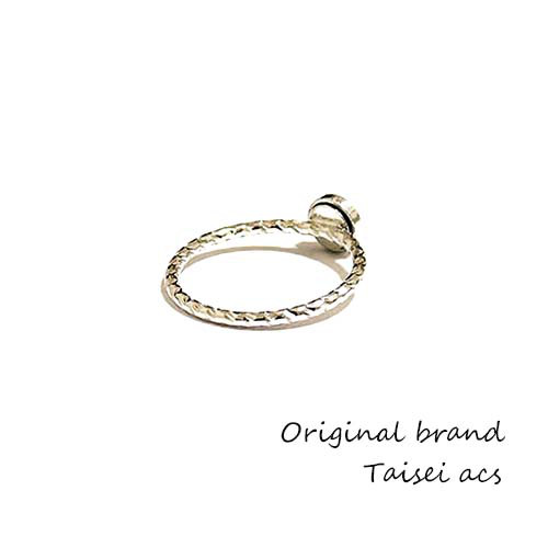 小ぶり一粒ブラックオニキスシンプルピンキーリング/指輪/アクセサリー