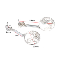 新作【1ペア】316Lステンレス芯！揺れる大ぶりエスニックデザインのシルバーピアス NF 3枚目の画像
