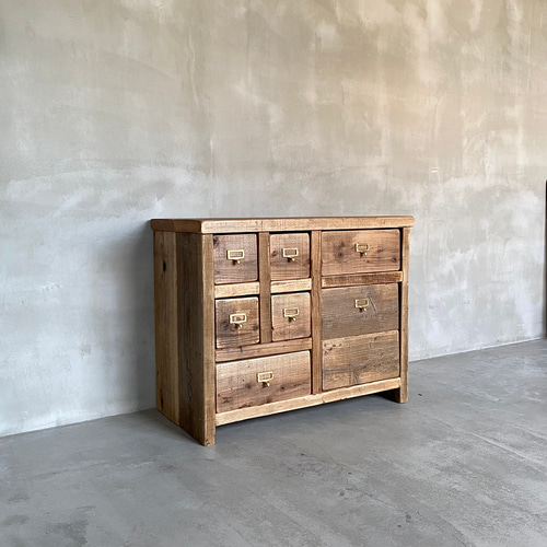 貴重　数量限定　SC-7　古材　チェスト　収納棚　シェルフ　引出　テレビボード 数量限定 SC-7 古材 チェスト 収納棚 シェルフ 引出し テレビボード