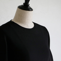 [精美3D設計◎] WHOLEGARMENT 鬱金香線條洋裝 [黑色] 第10張的照片
