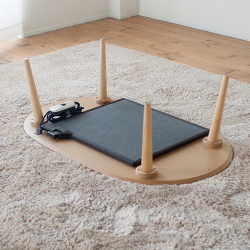 くりのダ円突板こたつ / かけ布団なし（幅120cm・フラットヒーター付