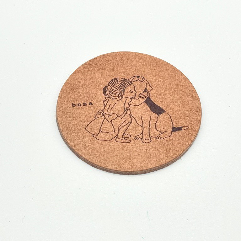 GRINDLODGE ロゴ入りレザーコースター 革コースターデザイン