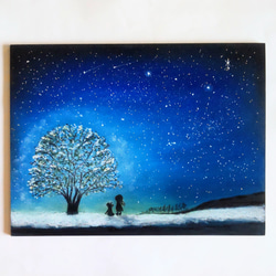初雪の便り　癒しの時間　ハルニレの木　夜空の下で・・(原画） 3枚目の画像