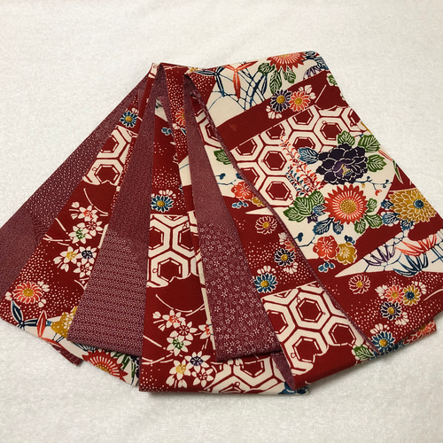 149号 半幅帯 正絹 リバーシブル 紅型×江戸小紋 赤系 ☆新品の