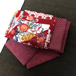 149号 半幅帯 正絹 リバーシブル 紅型×江戸小紋 赤系 ☆新品の