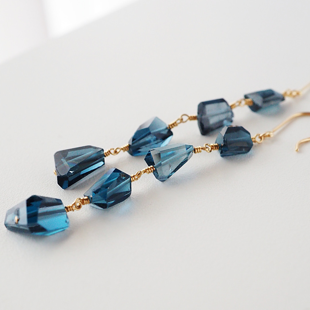 K10 / ロンドンブルートパーズピアス / 11月の誕生石 / 送料無料