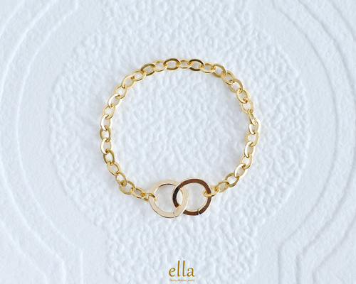 14kgf]ラージサイズ ダブルサークル ラリエット チェーンリング