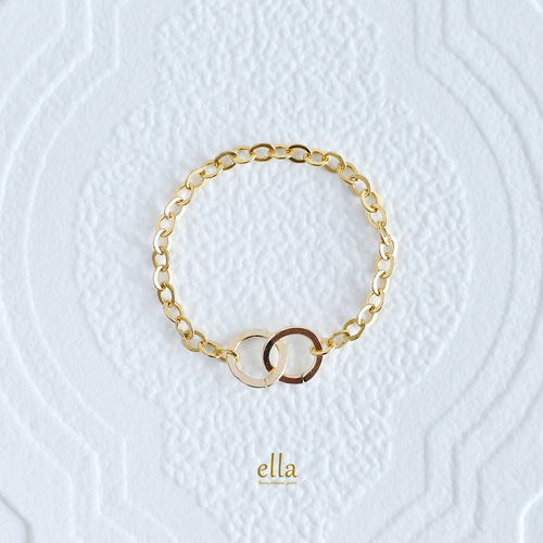 14kgf]ラージサイズ ダブルサークル ラリエット チェーンリング