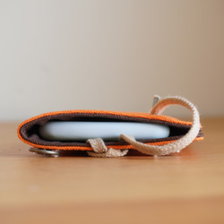 鞋帶智能手機袋尺寸剪裁橙色帆布駱駝帆布岡山牛仔龜規格 第5張的照片