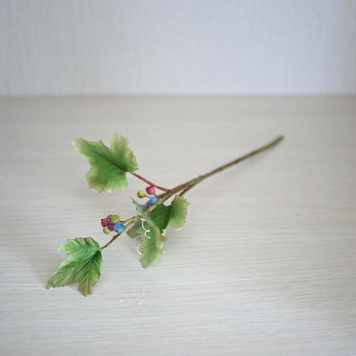 再販）枯れない 野葡萄 ✿クレイフラワーNO.N3−L アートフラワー