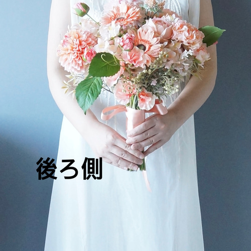 ブーケ アーティフィシャルフラワー 華やかピンクのダリアブーケ