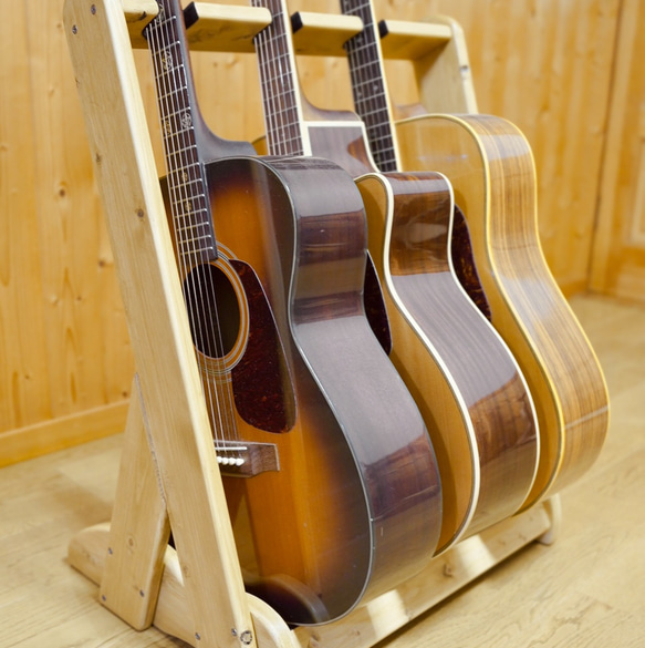 Wooden Guitar Stand 木製 ギタースタンド ナチュラル - ギター