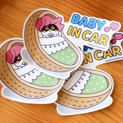 Baby in car | 賓士貓 寶寶車貼 汽車貼紙 Waterproof stickers 第4張的照片