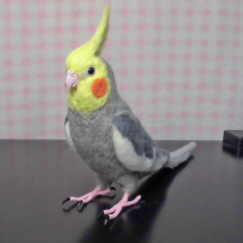1年半前に初めて作ったオカメインコです。羊毛フェルト自体は