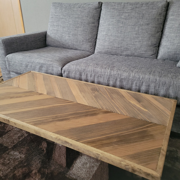 ヘリンボーン柄テーブル 折りたたみテーブル 木製テーブル ローテーブル アンティーク カフェ風 ローテーブル・リビングテーブル S1354129791(10400円)