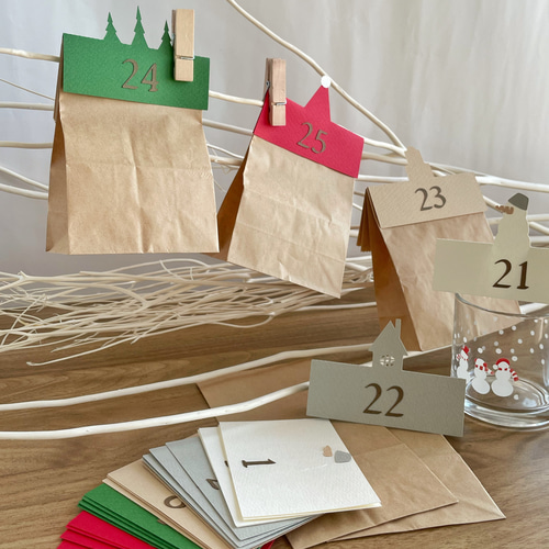 アドベントカレンダー ペーパーヘッダータイプ クリスマス 25枚セット