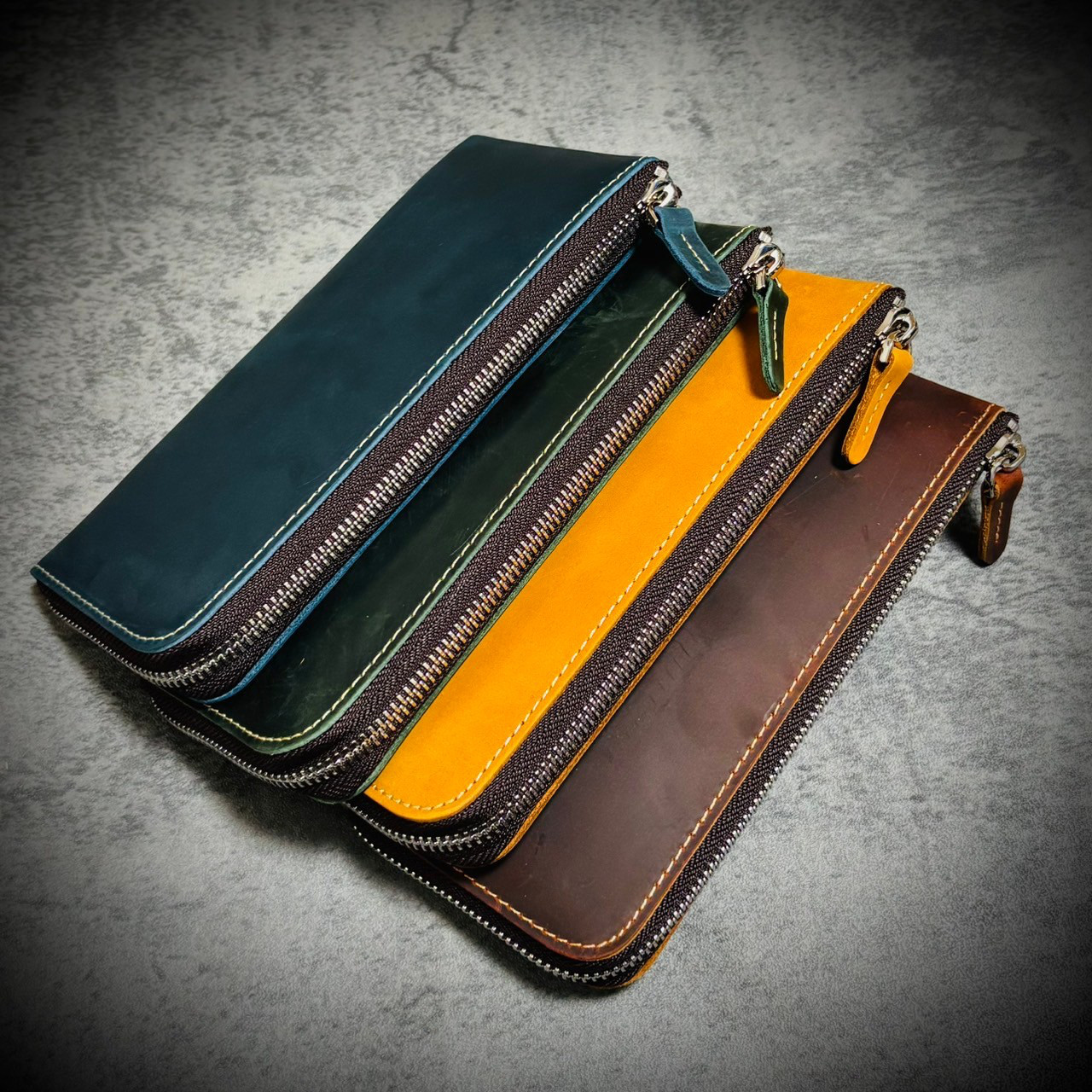 イタリアンレザー L字 ファスナー メンズ財布 レディス財布
