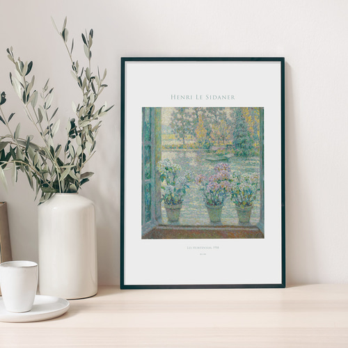クリスタル アートパネル 紫陽花 風景画 クリスタル アートパネル 紫陽花 風景画