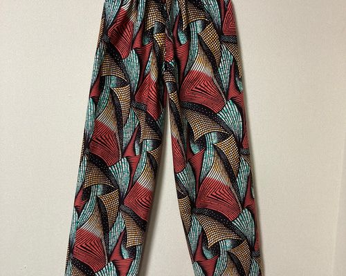 アフリカン　ストレートパンツ アフリカン ギャザーストレートパンツ♪ アフリカンファブリック