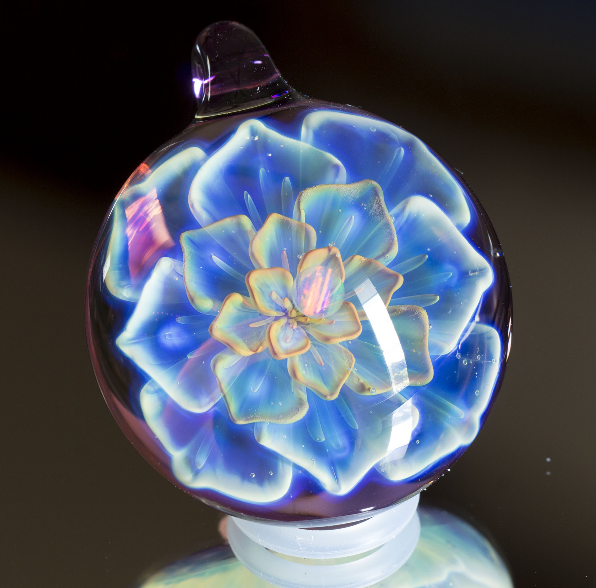 月の花 ガラスペンダント mf185