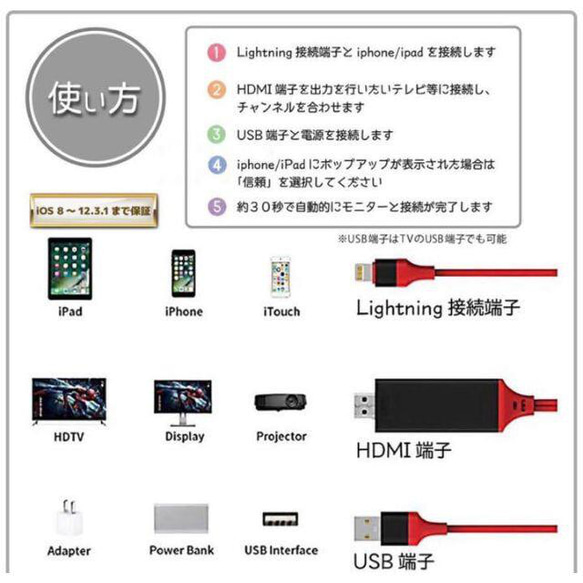 ✨大人気✨iPhone HDMI変換ケーブル✨ 3枚目の画像
