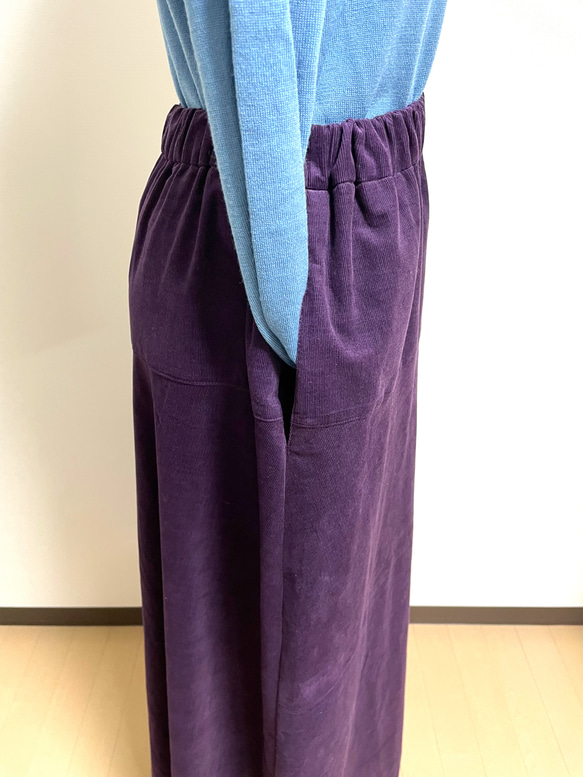 コージュロイ　ロング丈フレアースカート 4枚目の画像