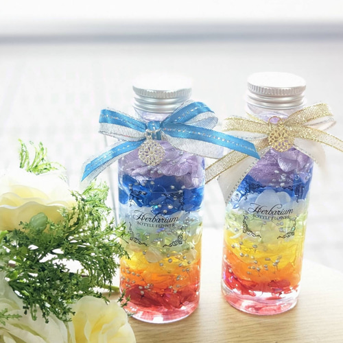 専用  ハーバリウム   【ティファニーグラデーションのツリーボトル】 専用 ハーバリウム 【ティファニーグラデーションのツリーボトル】