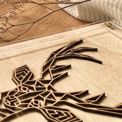 『トナカイ　フェイス 1』【真鍮金具×アクリル×木のアートパネル】ご自宅やプレゼントに☆ 6枚目の画像