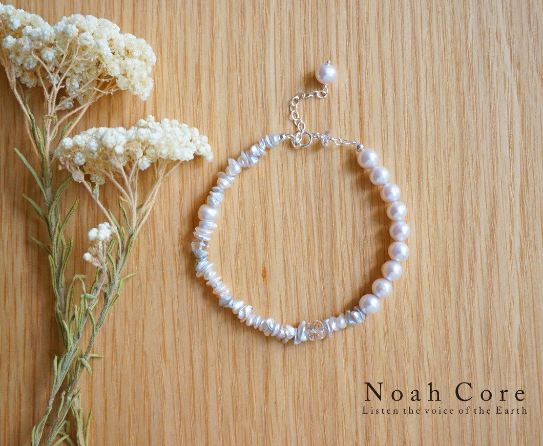 ２種類のパールのブレスレット_Silver925