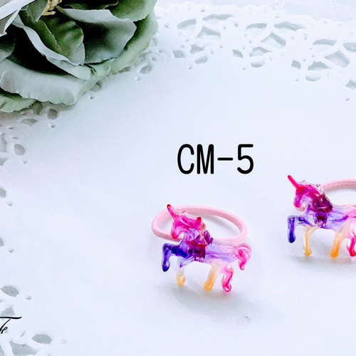 ユニコーンヘアゴム（クリアマーブル小） 2点セット ヘアゴム Filtuna  