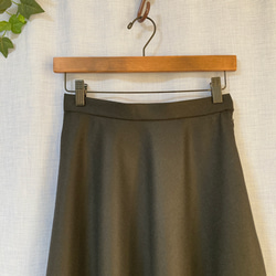 ウールのフレアースカート　黒　裏地付き　サイズオーダーあり 2枚目の画像
