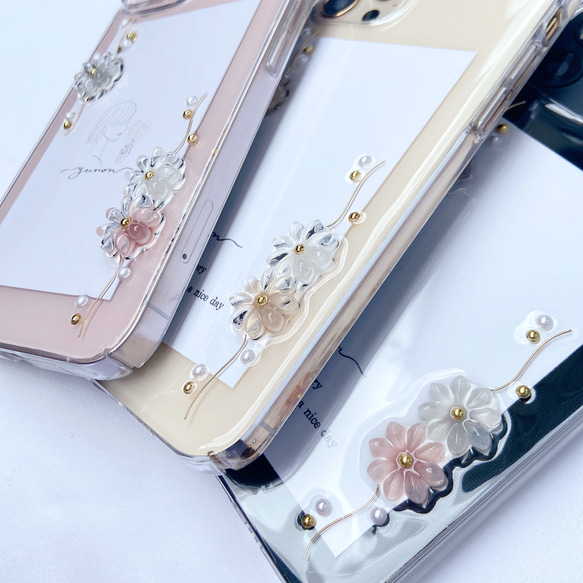 YN-so4,【pale flower】,iPhoneケース　全機種対応　iPhone13 iPhone14, 9枚目の画像