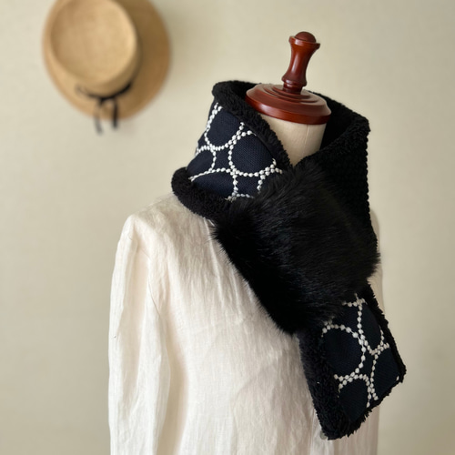 【ミナペルホネン】ハンドメイド　マフラー　swing camellia ミナペルホネン】ハンドメイド マフラー swing camellia ミナ