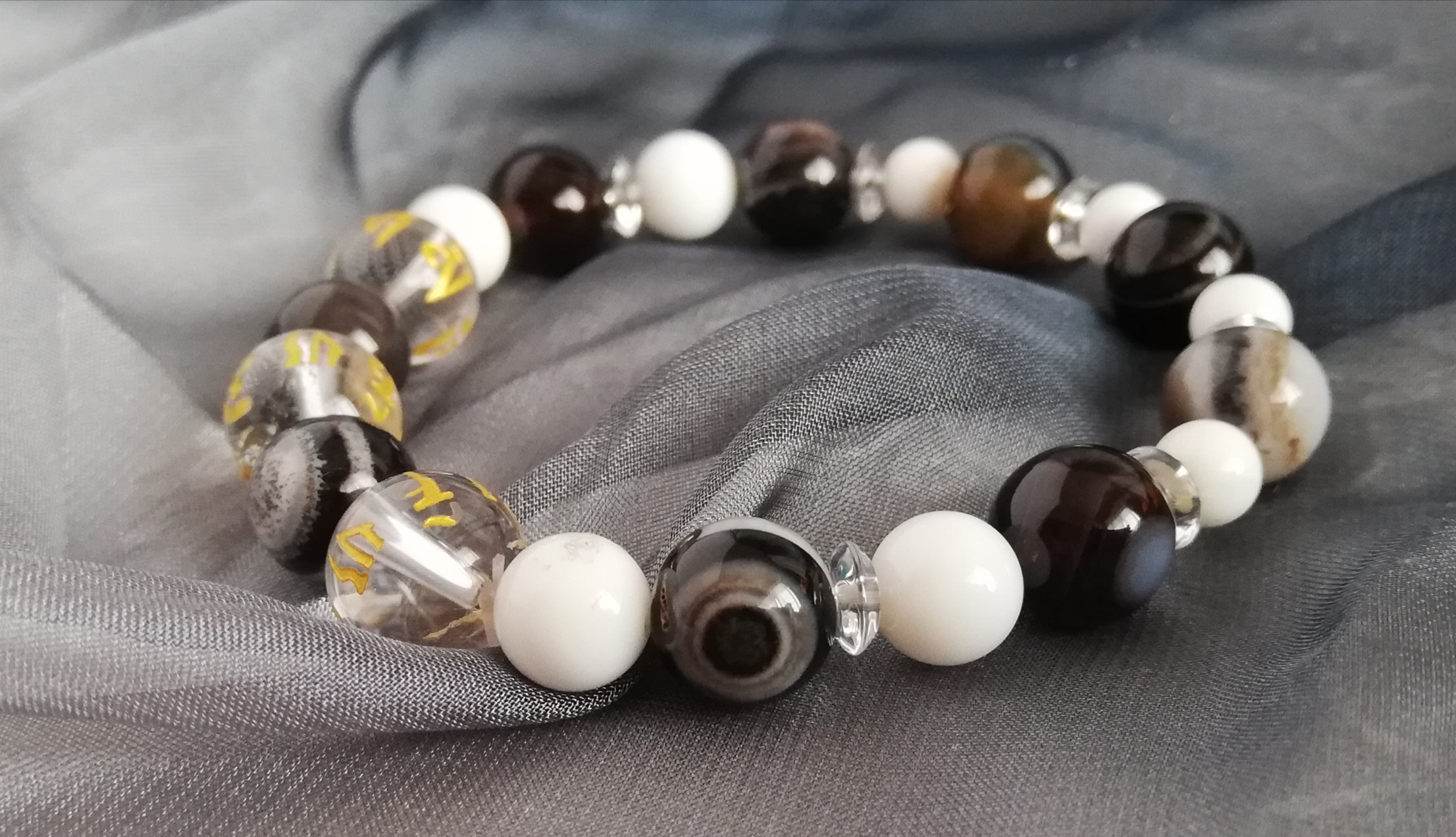 【アクセサリーセールスキャンペ特集】　天から降ってきた神の目天眼石と梵文彫水晶が最強御守り