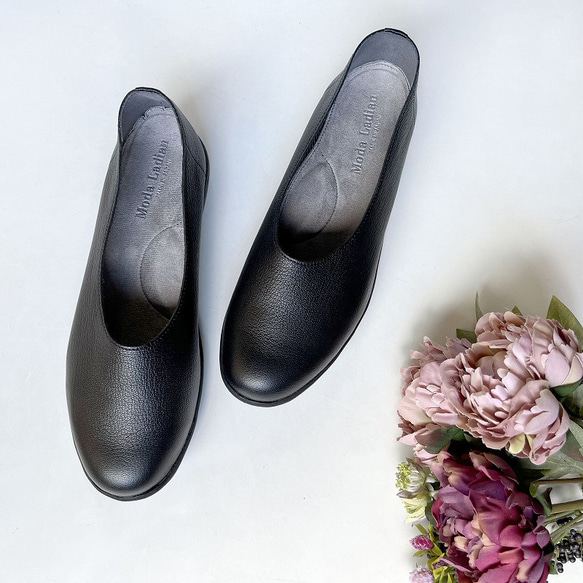 [日本製造] 防水、輕盈、柔軟山羊皮舒適鞋 一腳蹬 黑色 2020 第1張的照片