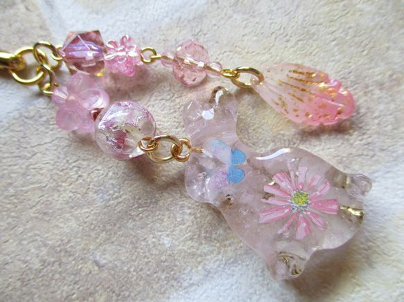 再販可能♪ローズクォーツ と 桜 の ストラップ ❀✿ 【公式通販】