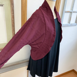 促銷價★成人波萊羅❤️ 波萊羅開襟衫，聚攏圖案材質，蝙蝠袖，紅色（尺寸M-L） 第1張的照片