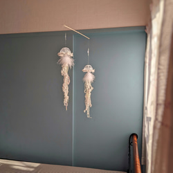 クラゲモビール ミズクラゲ くらげ アマクサクラゲ サンキャッチャー 吊るし飾り 海月 海 夏 鳥 メリー ベッドメリー 8枚目の画像