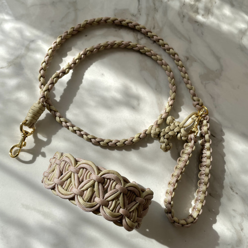 パラコードリードカフェリードゴールド金具&ゴールドメタルフラワーNo.134