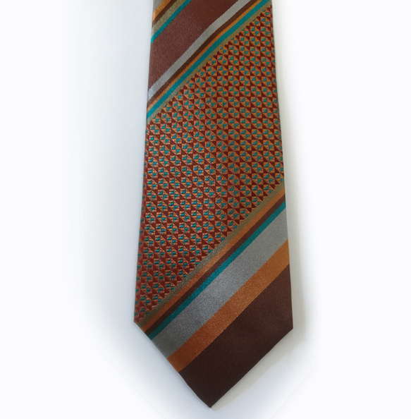 幾何学模様とストライプのネクタイ-- Geometric and Stripe necktie 2枚目の画像