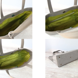 よこ長トートbag・丸手紐ver☆彡グレー・A4サイズ・受注製作/お色違いも対応可能です 8枚目の画像