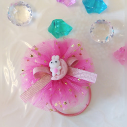 【T-328】ゆめかわヘアゴム　チュールヘアゴム　キッズヘアアクセサリー 0_d5e1f7a20e37e30c587232b9cd9e