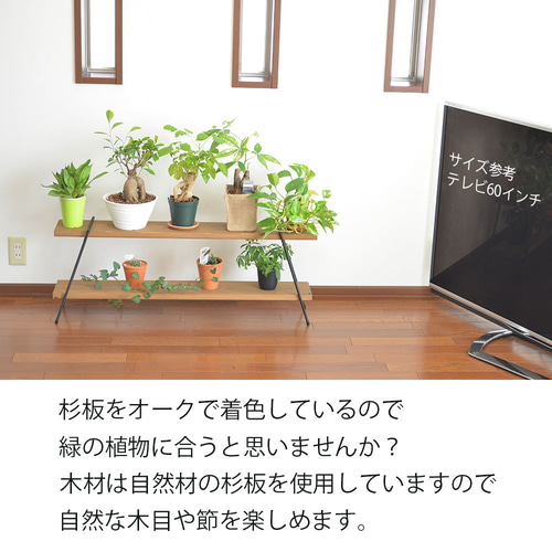 100cm板付 アイアンシェルフ ラック フラワースタンド 花台 花置き台