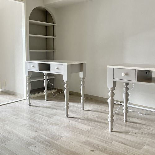 かわいい おしゃれ ネイルテーブル ネイルデスク 大理石天板 W900