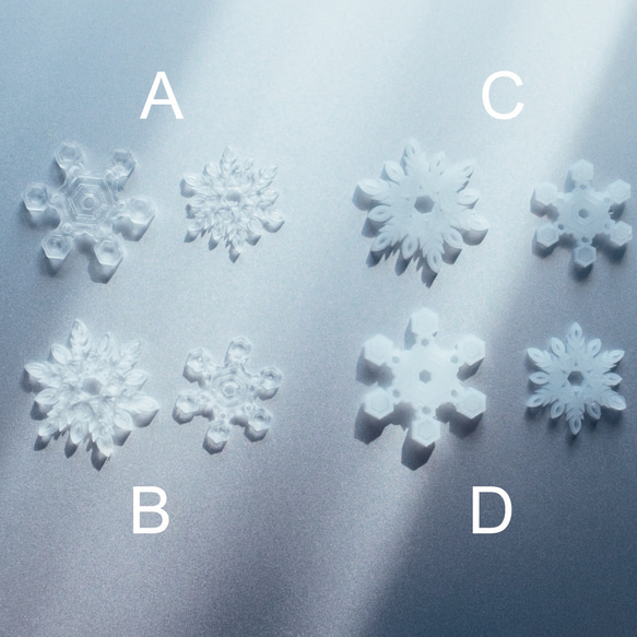 雪が舞う　雪の結晶フープピアス 3枚目の画像