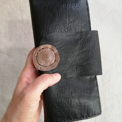 simple wallet　ブラック✗ブラウン　オイルシュリンクレザー 19枚目の画像