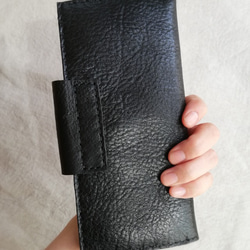 simple wallet　ブラック✗ブラウン　オイルシュリンクレザー 20枚目の画像
