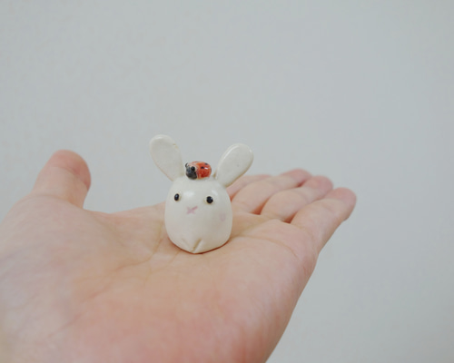 兎置物/陶芸作品/陶器/惣太郎作 兎置物/陶芸作品/陶器/惣太郎作