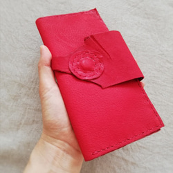 simple wallet　レッド　ピッグスキンレザー 19枚目の画像